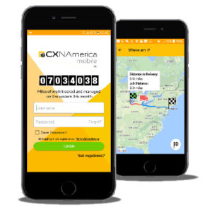 CX North America driver app images on mobile device